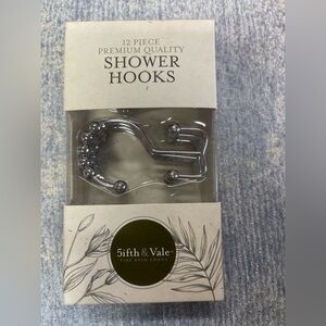 Amazer Shower Curtain Hooks Rings - Silver, 12 Pieces